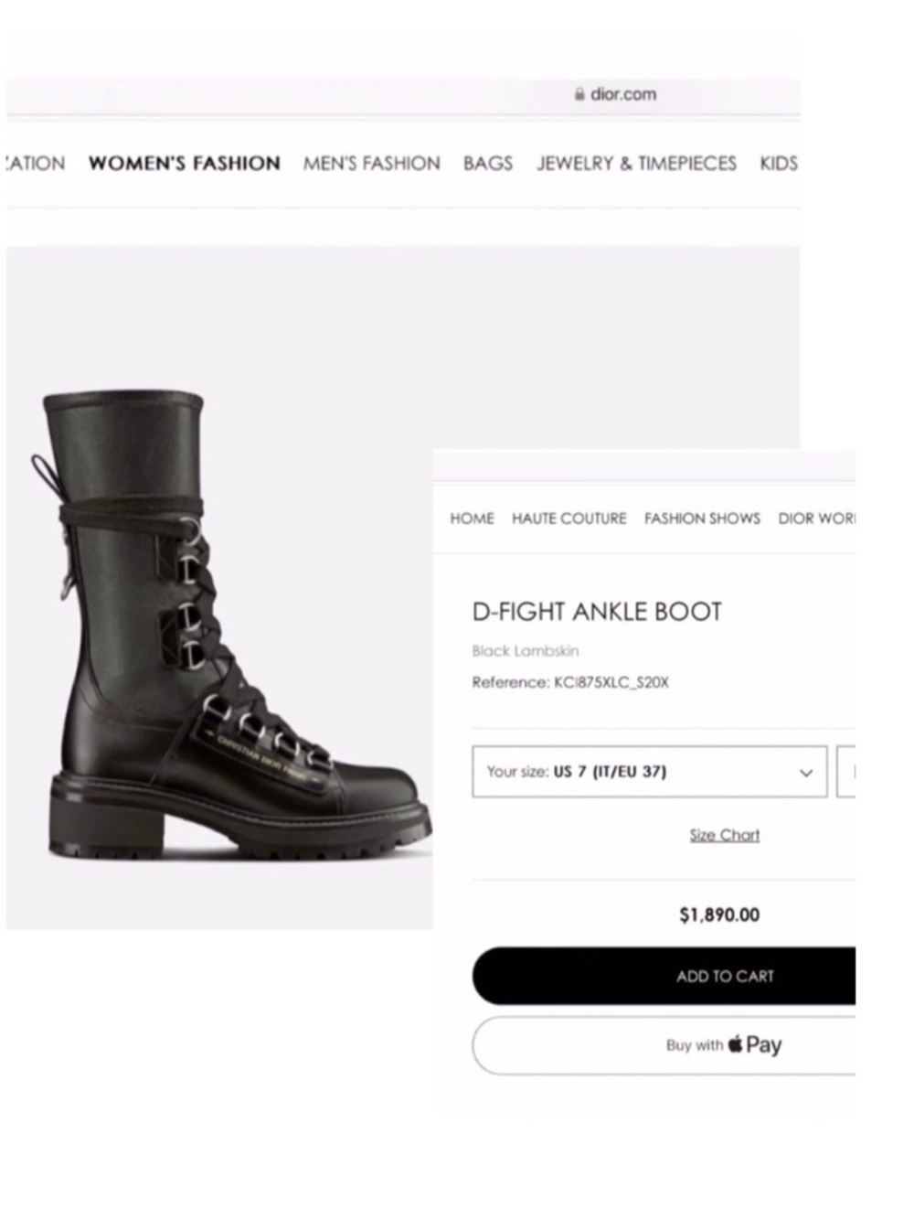 Christian Dior Black D-Fight Womens leather calf-high boots Size 37 from Italy - Picture 16 of 16